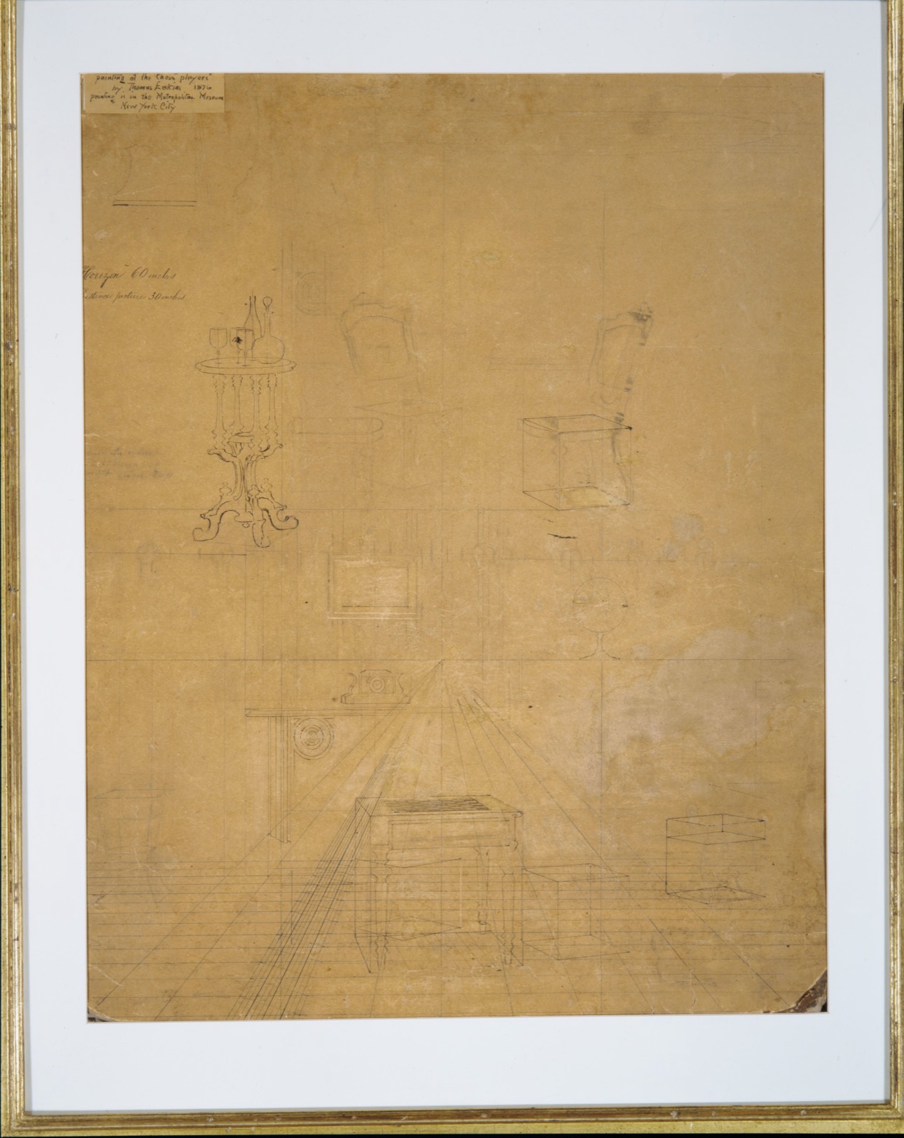 Perspective Drawing for the \"Chess Players\"