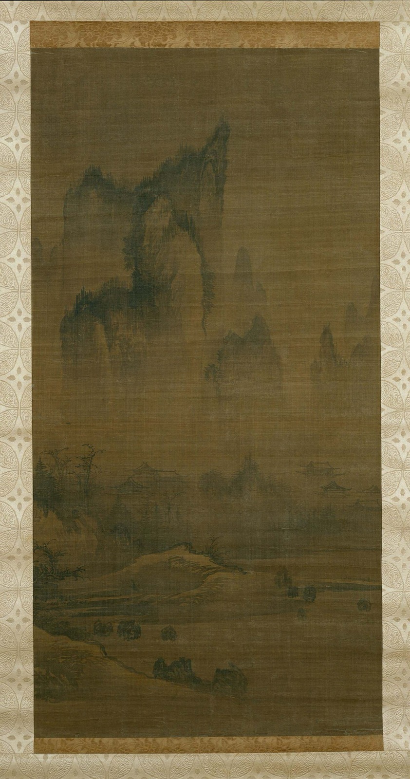 An Gyeon - Evening bell from mist-shrouded temple (left), Autumn moon over Lake Dongting (right) - 1987.278a, b - Metropolitan Museum of Art